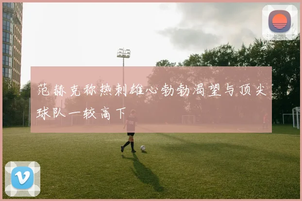 范赫克称热刺雄心勃勃渴望与顶尖球队一较高下